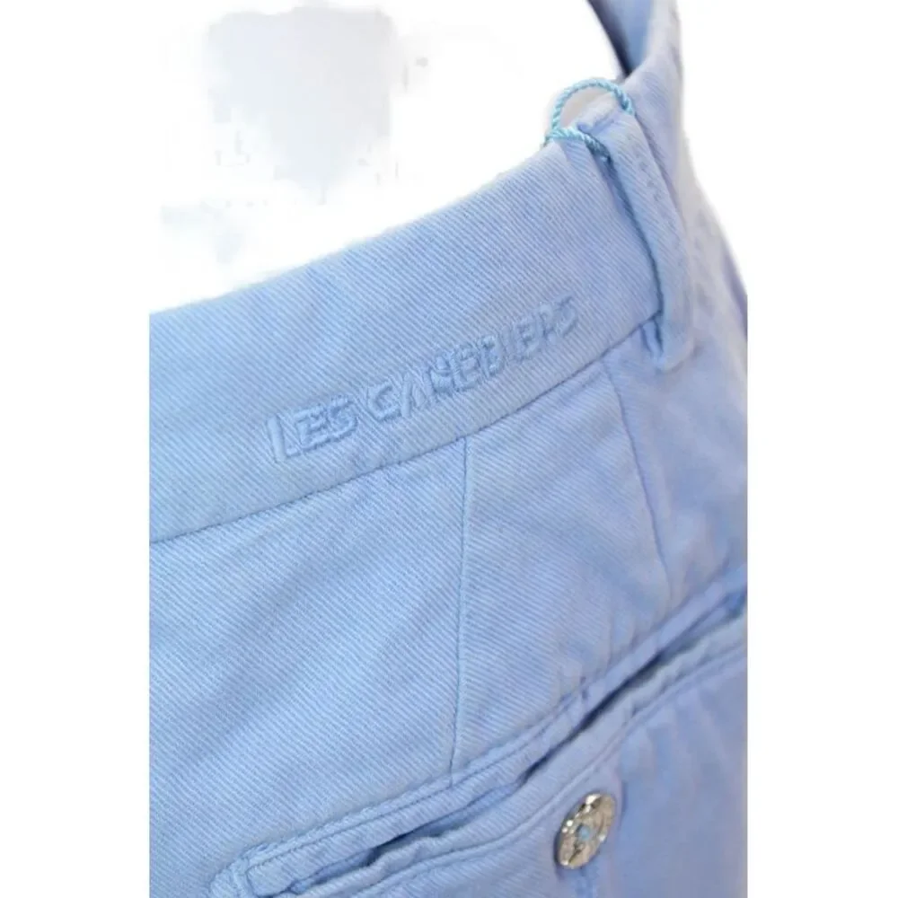 Les Canebiers Womens Cotton Zip Button Boot Leg Lined Pants Blue Size XS